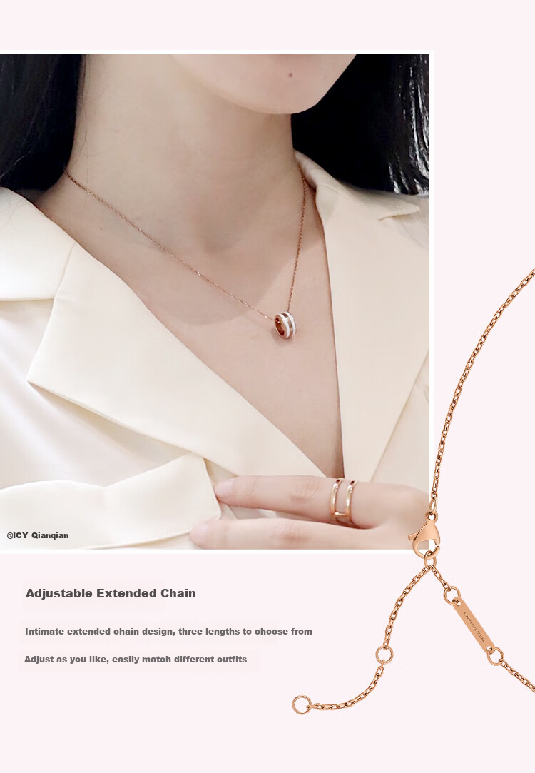 DanielWellington [Same As Ma Sichun], DW Necklace for Women, Satin White Rose Gold Collarbone Chain, DW153 Birthday Gift 5