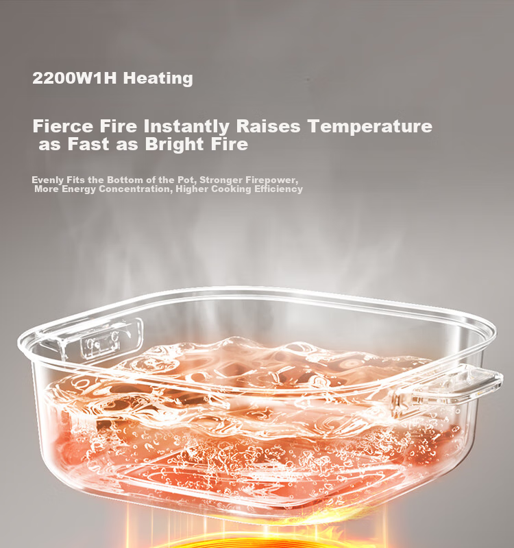 SUPOR IH Electric Hot Pot, Zero Fluorine Titanium Ceramic 6L Household Multifunctional Electric Cooker, 2200W Intense Heat, All-In Hot Pot for Stir-Frying And Cooking, Detachable Design C22-IC800 6