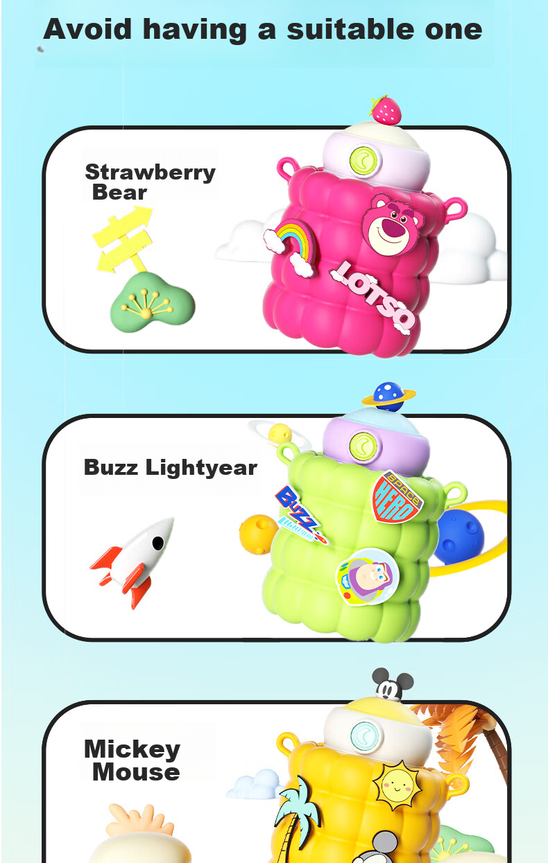 Disney Kids Insulated Water Bottle 316 Stainless Steel Straw Direct Drinking Cup Kindergarten Primary School Double Water Bottle 500ml 15