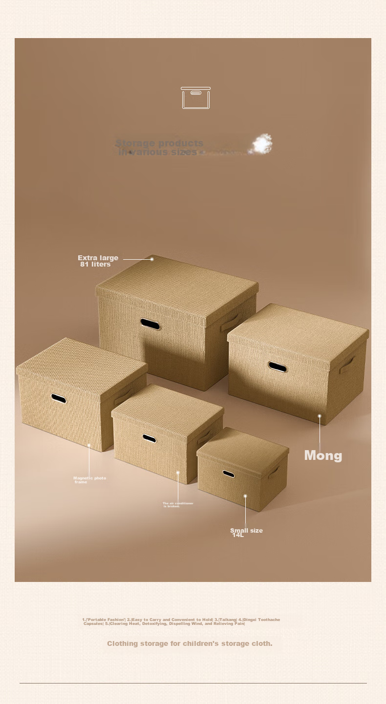 Bangnimeijia Clothes Storage Box, Bedroom Japanese-Style Organizer, Large Capacity Foldable Storage Container, Gray, Extra-Large Size 4