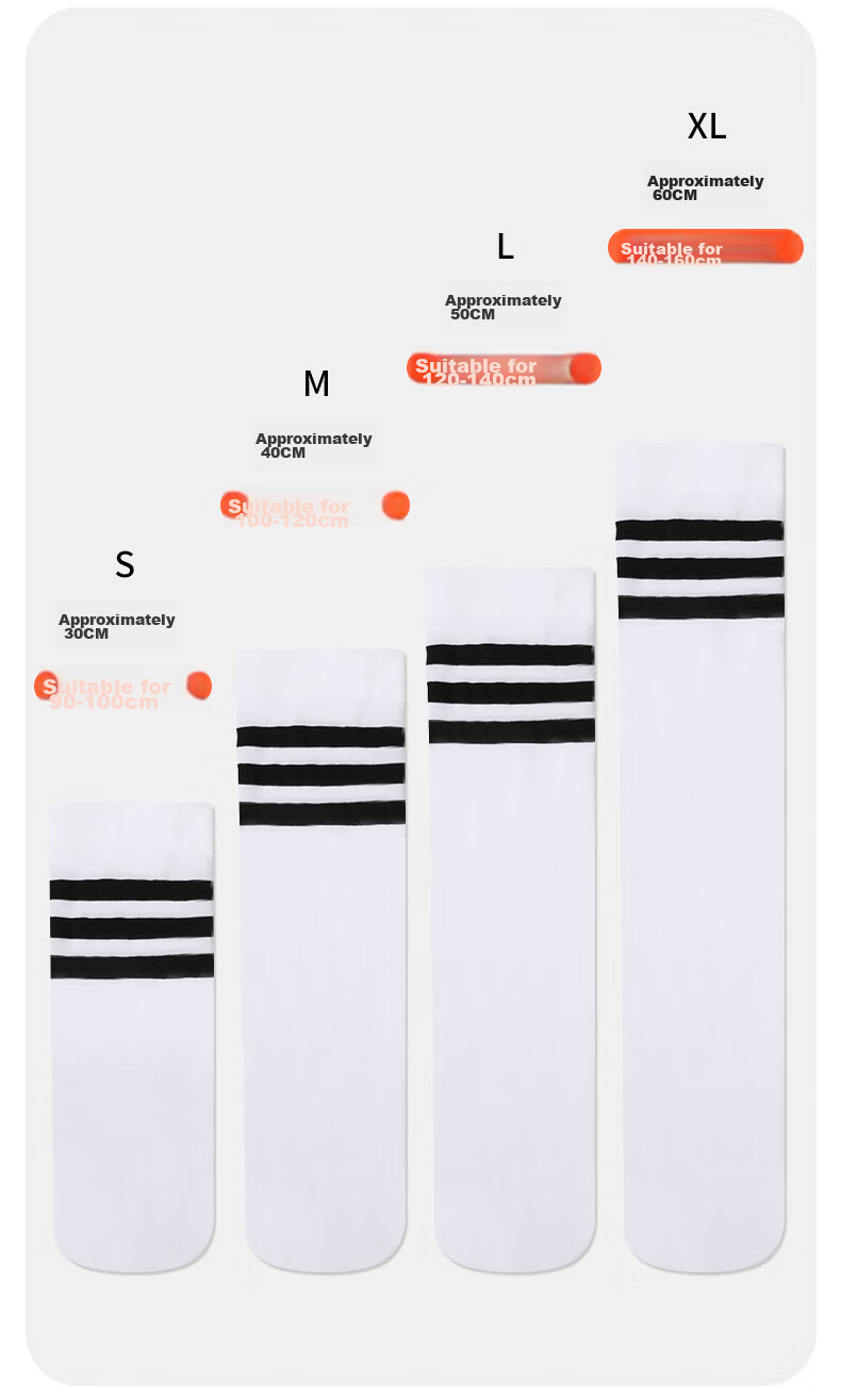Barbie Girls' Mid-Calf Socks, Summer Thin Over-Knee Children's Long Socks, White High Socks, School Uniform Style, Black + Red, Size L 11