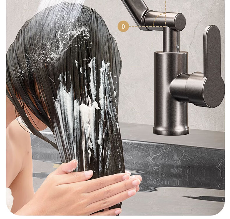 Zunchi Basin Faucet, Hot And Cold, 360-Degree Rotating Mechanical Arm, Lucky Cat, Washbasin, Sink, Bathroom Faucet 7