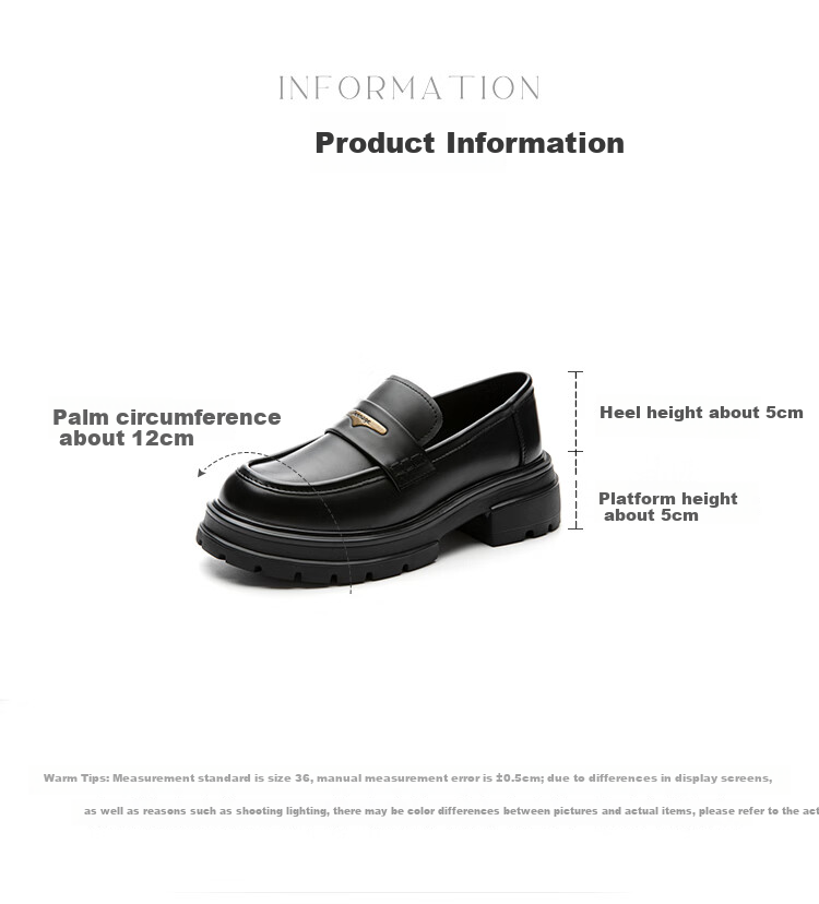 Dusto Thick-Soled Loafers for Women, 2026 New Spring Collection, British Style Versatile Black Leather Shoes, Commuter Flats 3