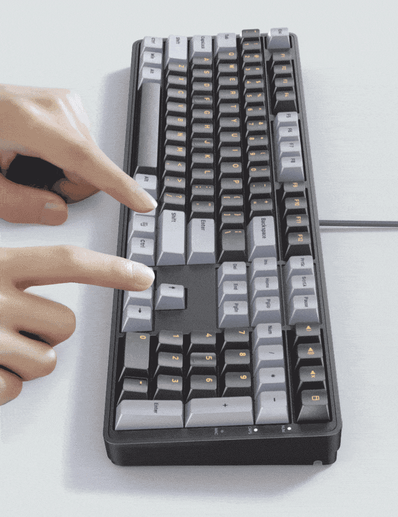 UGREEN KU103 Wired Backlit Mechanical Keyboard Silent Red Switch 108-Key Full Size Anti-Ghosting PBT Keycaps for Gaming and Office Use 12