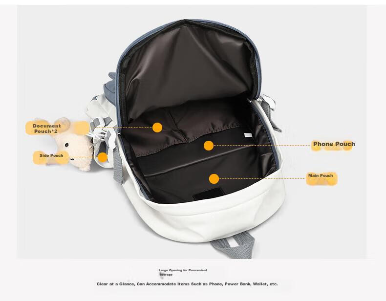 Viney High School Backpack for Middle School Girls, College Students, Primary School Students Grades 4-6 Children Ins Korean Style Backpack 15.6 Inch Laptop Backpack Large Capacity Fashionable Casual Travel Bag High Aesthetic Value Lightweight Stress-Reducing And Load-Reducing Simple Desig 5