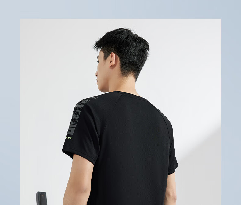 361° Men's Short-Sleeve T-Shirt, Summer Quick-Dry, Loose-Fitting, Athletic, Running, Fitness, Casual Top, Half-Sleeve, 652524101-6 38