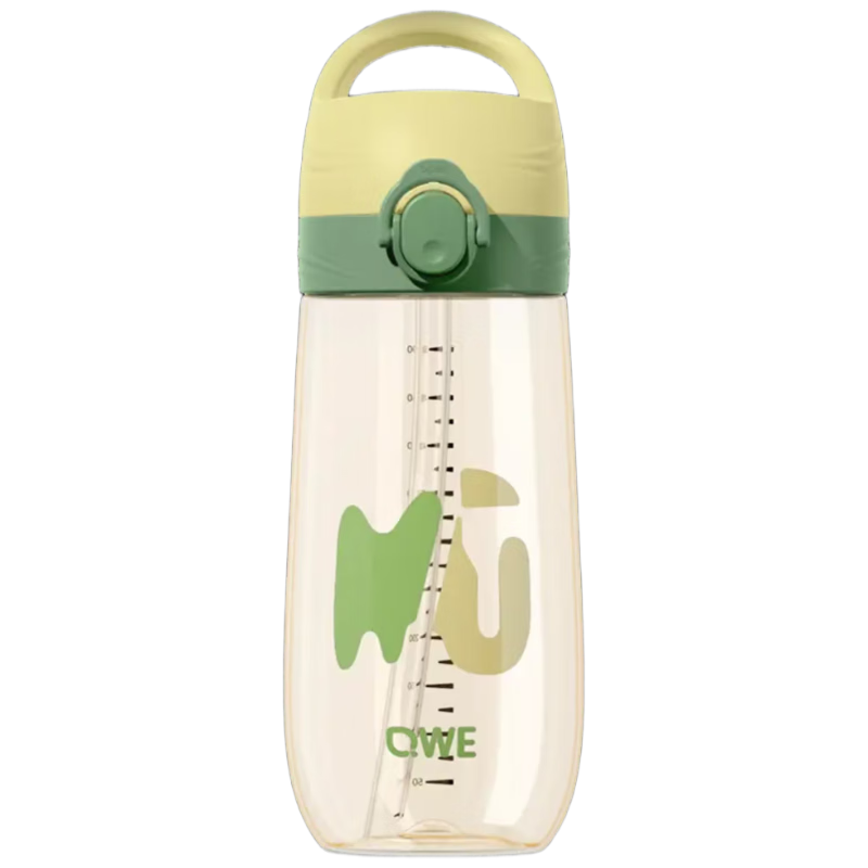 QWE Straw Cup 500ml Havana Yellow PPSU Large Capacity Maternity Water Bottle Sugar Resistant Graduated Cup Shatterproof Can Hold Hot Water