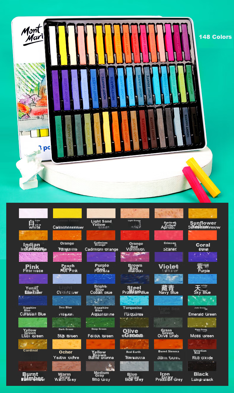 Mont Marte Colored Chalk, Drawing Sticks, Colored Chalk for Hand-Drawn Blackboard Reports, 24 Colors, MMPT0017, Sketch Markers for Drawing 14