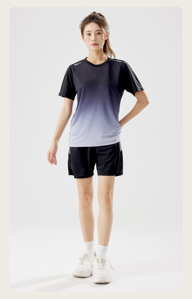 VICTORIATOURIST Women's Sports Set: Quick-Dry Running Shirt, Basketball And Badminton Outfit, Summer Shorts, T-Shirt, Yoga And Fitness Wear 11