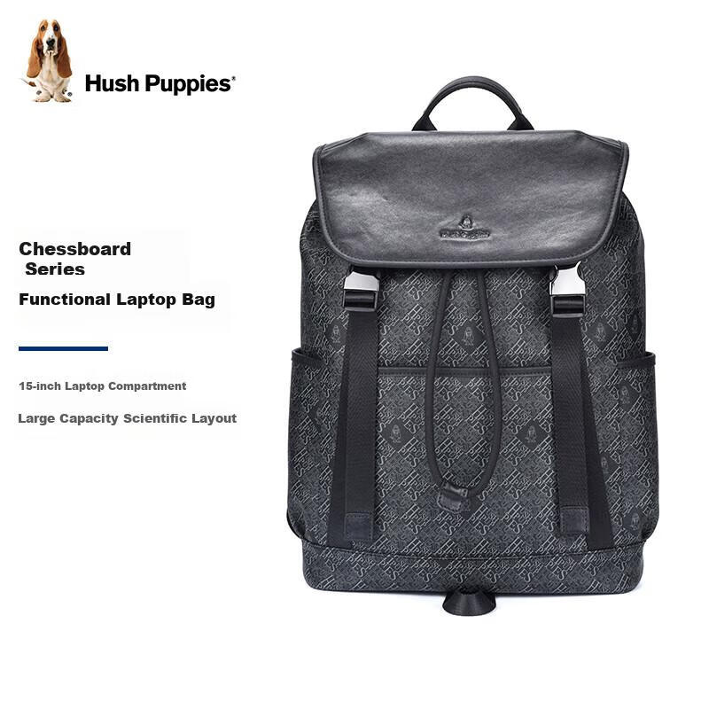 Hush Puppies Men's Backpack, Printed Simple Business Style, Large Capacity 15.6-Inch Laptop Bag, Birthday Gift
