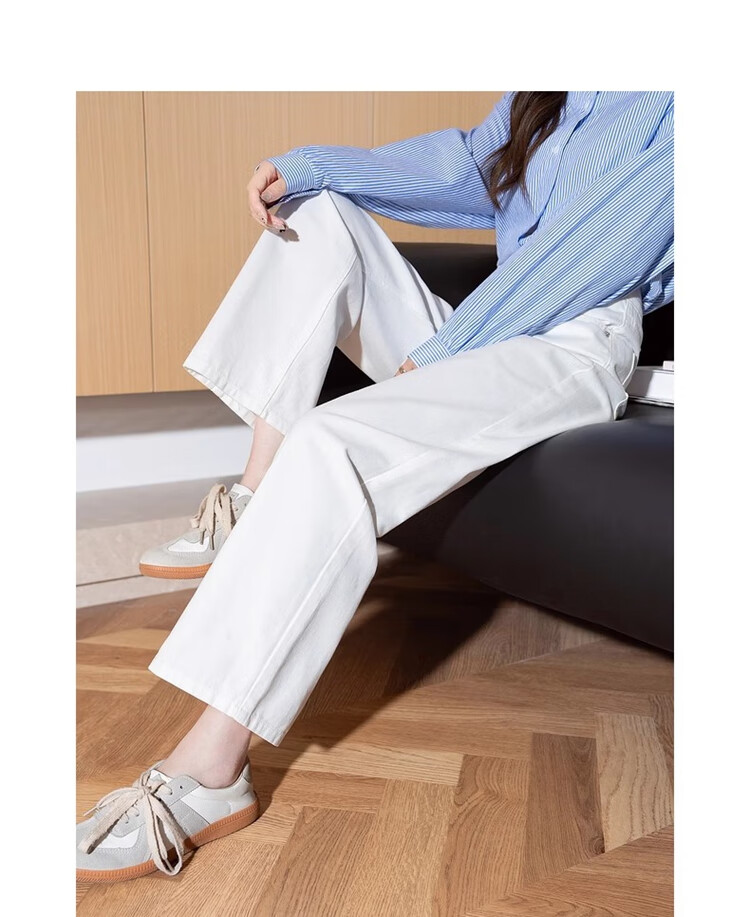 TonLion 2026 Spring And Summer Women's Versatile Basic Nine-Point Denim Jeans, Slimming Straight-Leg Pants 6