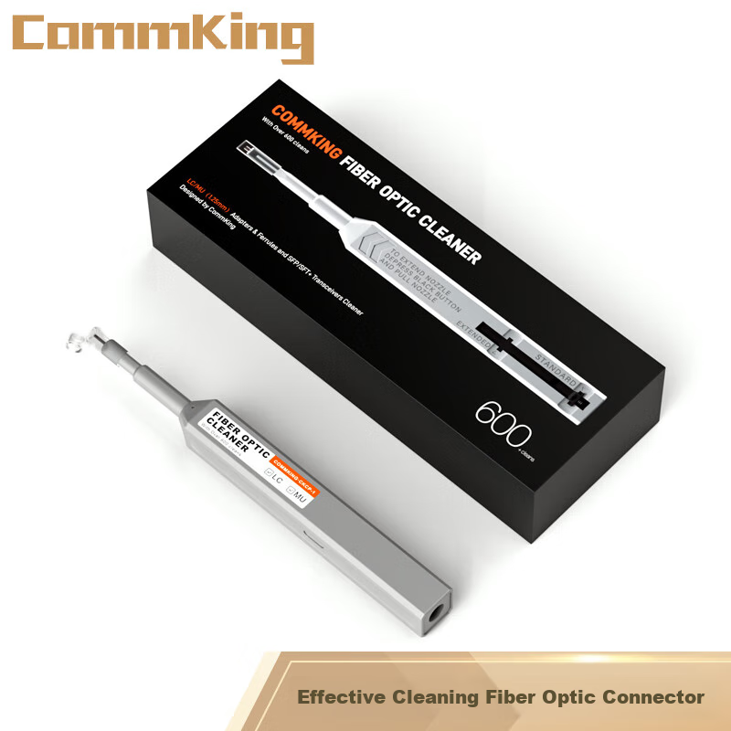 CommKing Fiber Optic Cleaning Pen, Fiber Optic End Face Cleaning Flange Adapter, Optical Module Cleaner, 1.25mm for LC/MU Interface, CKCP-1