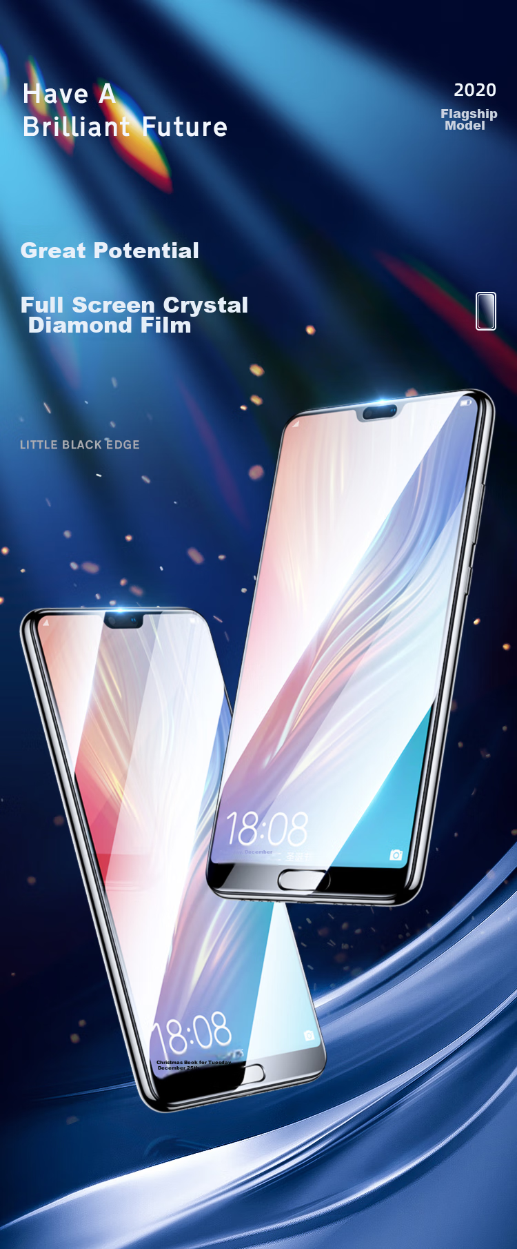 Yisika Tempered Glass Screen Protector for Huawei P20 Pro, Full Coverage, Shatterproof Edge, High-Definition Anti-Scratch Anti-Drop Low Fingerprint Protective Glass for P20 Pro Phone JM342 Black 1