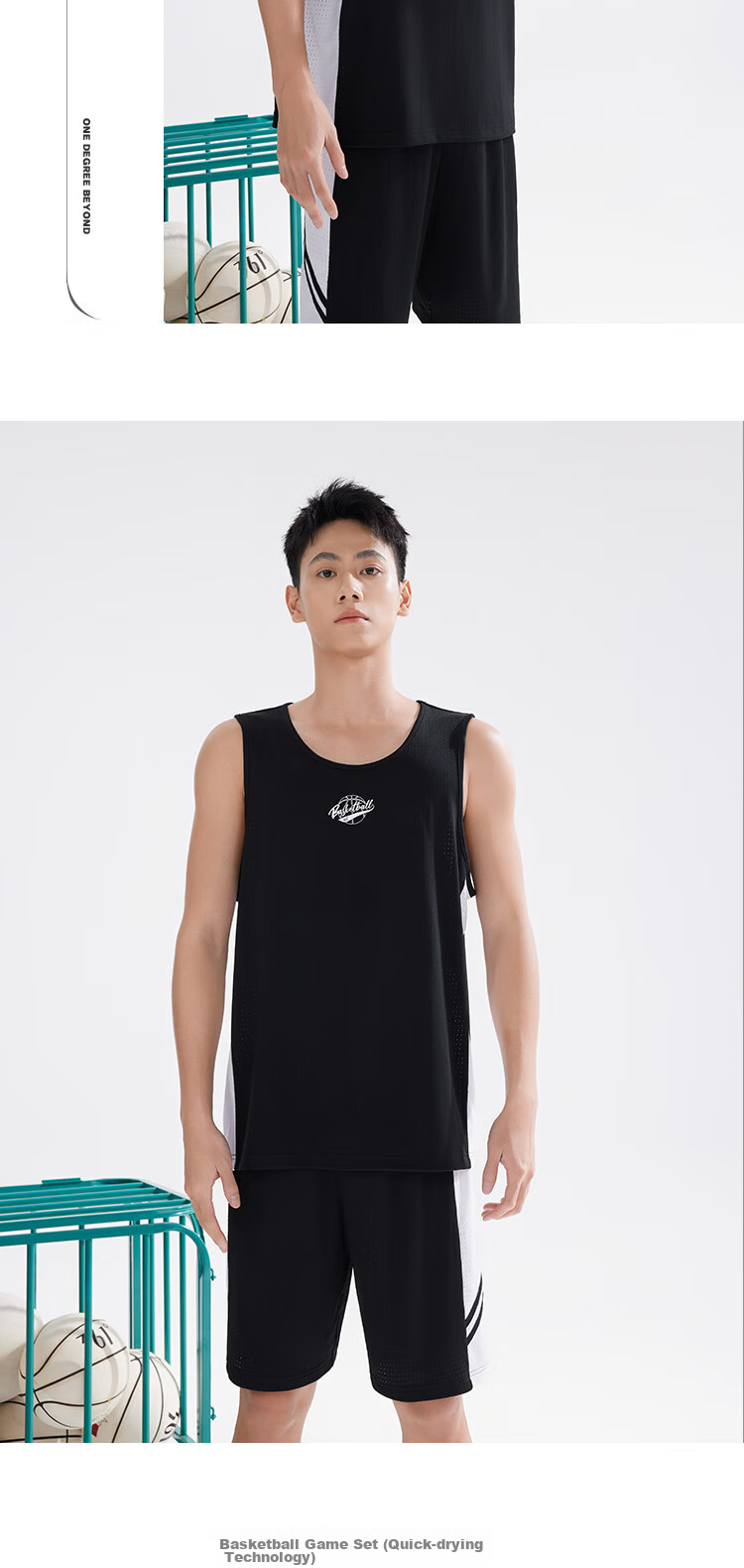 361° Men's Summer Sports Set Quick-Dry Basketball Running Fitness Jersey Vest and Shorts Two-Piece Set 652621901-2 14