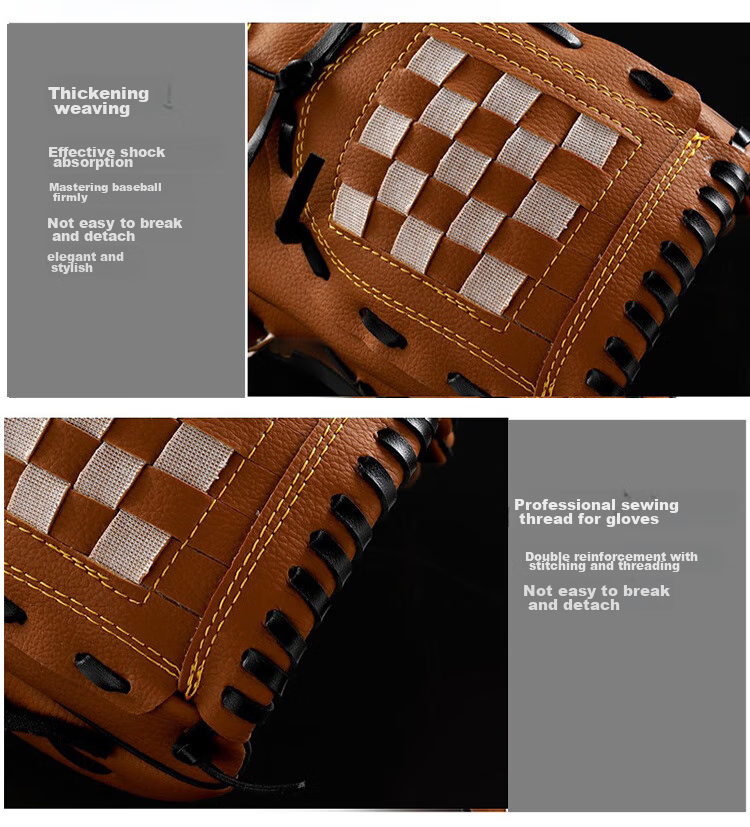 INVUI Baseball Glove, Softball Pitching Children's Thickened Wear-Resistant Catcher's Glove (1 Soft Baseball), Size S, Pink 5