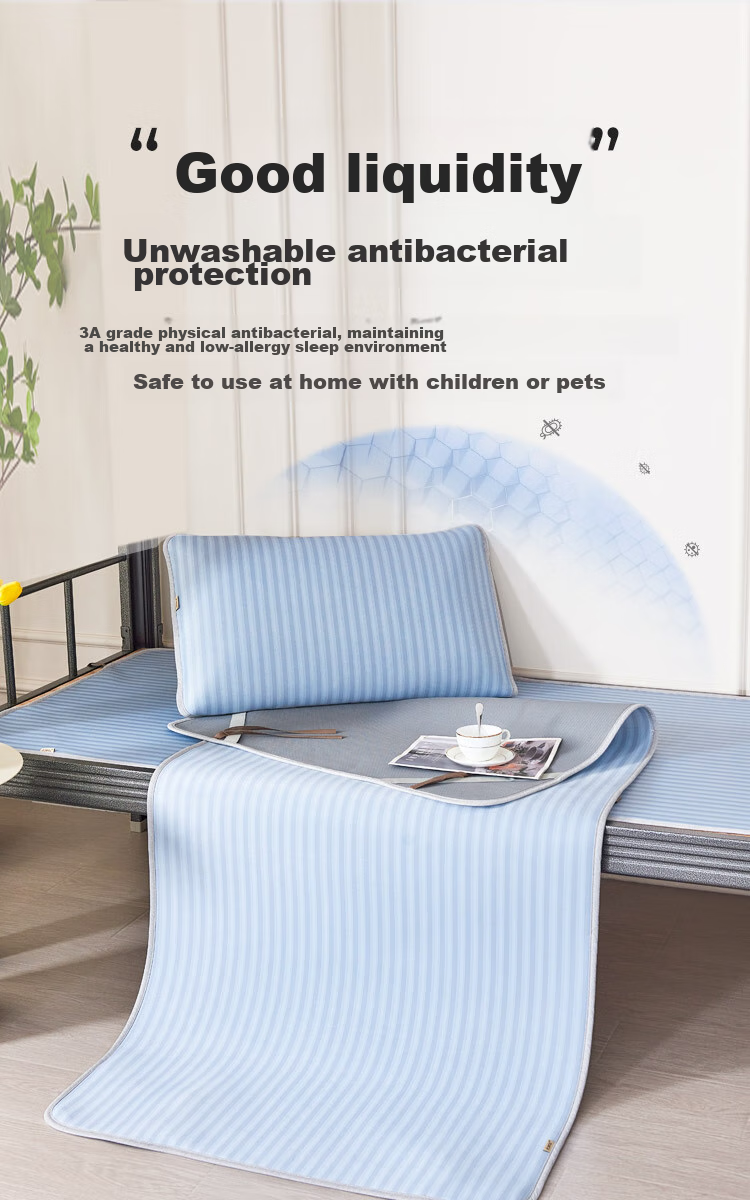 Laoxijiang Ice Silk Student Mat, Class A Ice Silk Cooling Mat, Single Person Single Mat, Blue, 90*200 [Machine Washable] 6