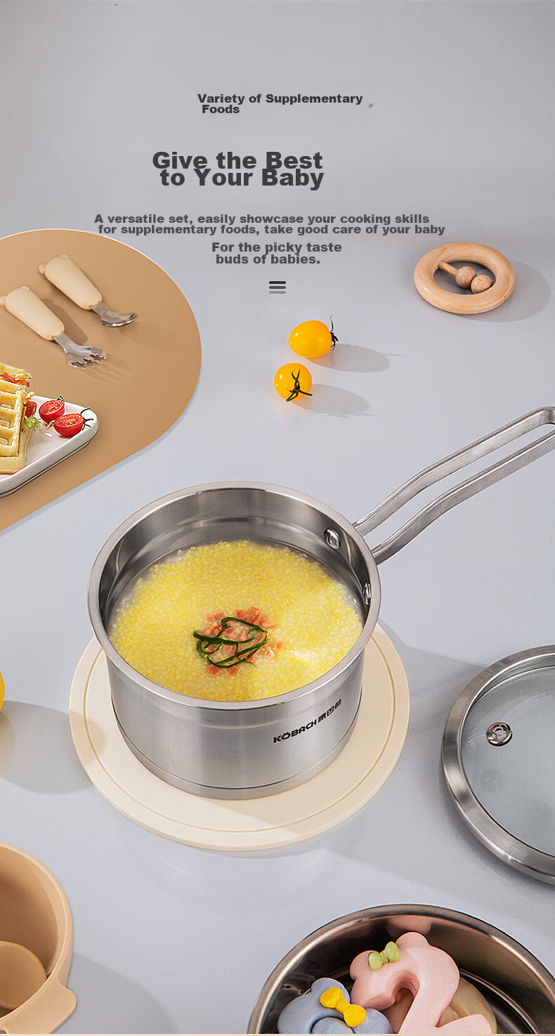 KBH Stainless Steel Milk Pot, 16cm Noodle Cooking Pot, Compatible with Induction Cooker And Open Flame, NQG18A304 9