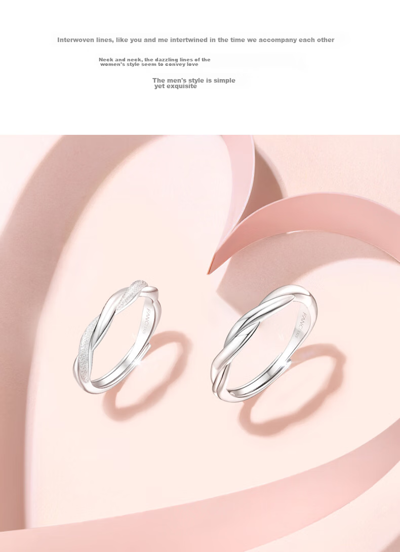 Fanci Romantic Couple Silver Rings, Matching Pairs for Men And Women, Birthday Gift, Anniversary Present for Girlfriend 5