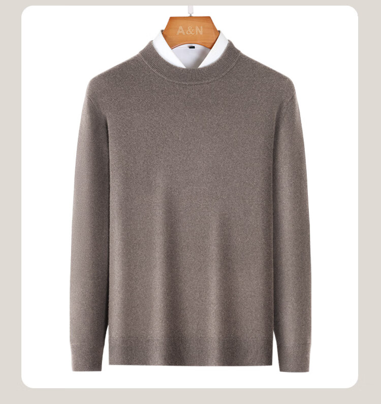 Antonio [10.2% Cashmere + 89.8% Wool] Premium Red Wool Sweater Solid Color Versatile Base Layer Knitwear 5
