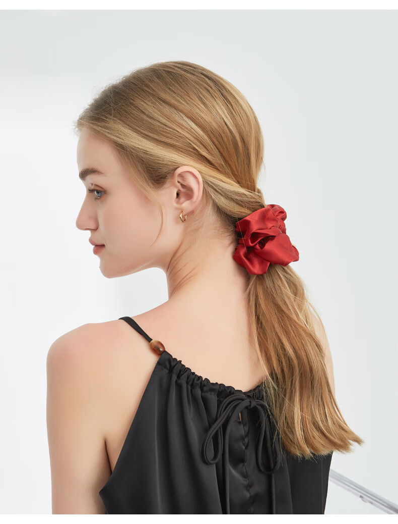 ELLE Silk Hem Hair Tie Elegant Women's Large Scrunchie Bun Hair Rope Gift 16