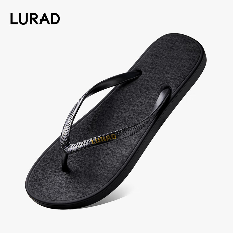LURAD Women's Flat Heel Non-Slip Summer Flip-Flops for Beach And Outdoor Wear, EVA Slippers, Black, Size 37-38