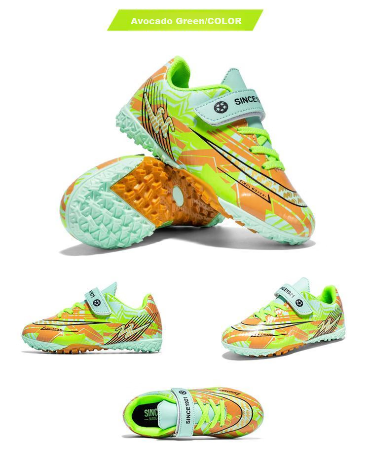 Shuangxing Children's Soccer Shoes, Youth Non-Slip Wear-Resistant Training Shoes for Boys And Girls, TF Turf Cleats, Lightweight All-Season Style for Artificial Turf 22