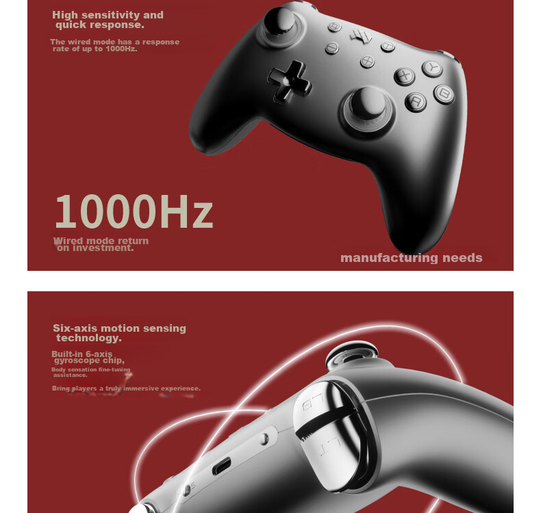 PB TAILS Crush Ceramic White Wireless Game Controller, Compatible with Switch 2/Steam/Android/iOS/PC/TV/iPad/PC, Bluetooth Hall Effect Trigger 13