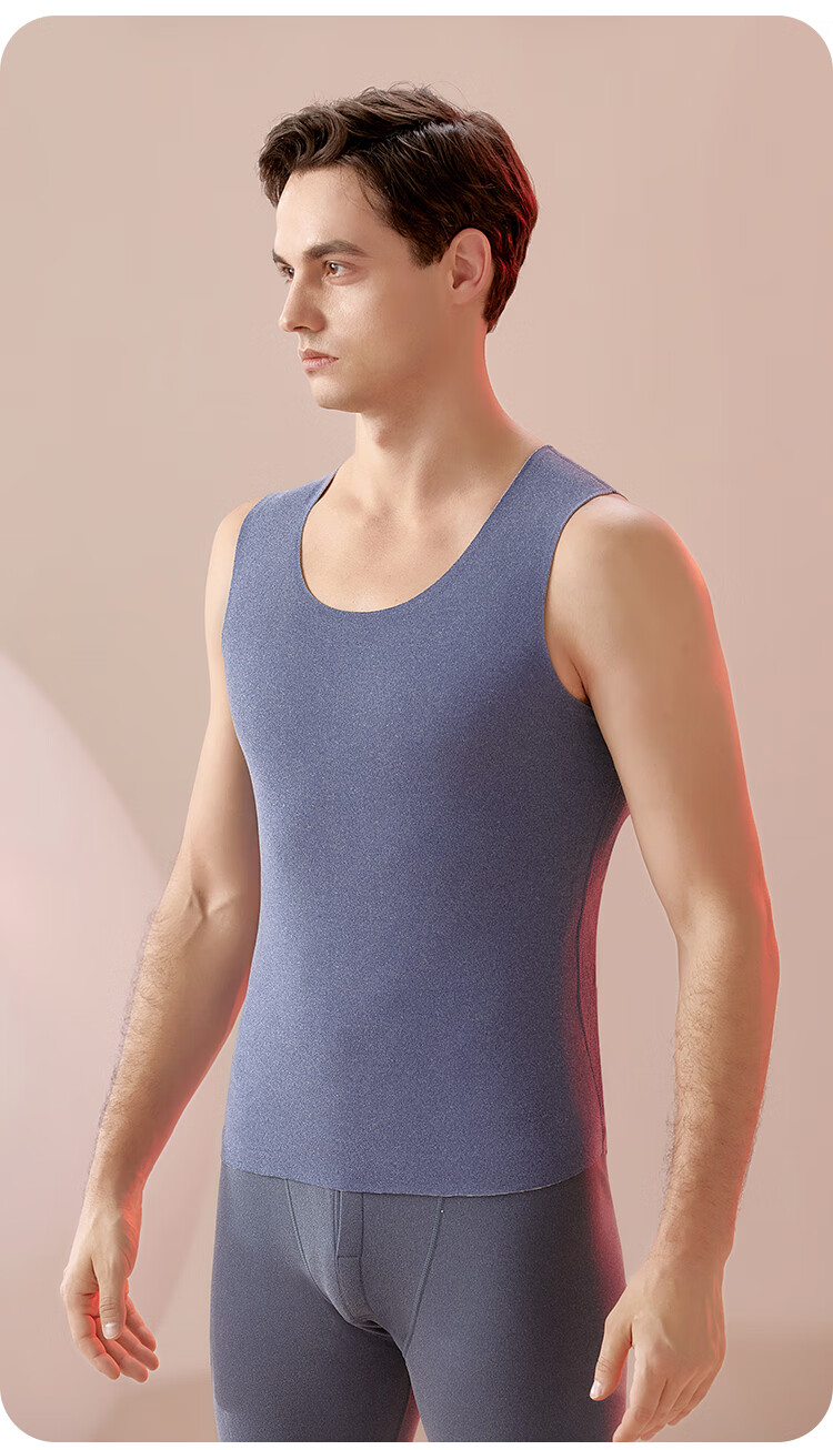 Hengyuanxiang 100% Wool Filled Men's Thermal Vest Thickened Warm Base Layer Sleeveless Jacket Waistcoat 19
