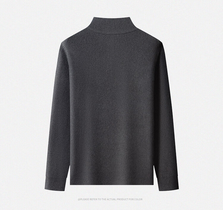 FIRS 100% Merino Wool Thick Heavyweight Men's Autumn Winter Soft Skin-friendly Zipper Stand Collar Sweater Knitted Base Shirt 4