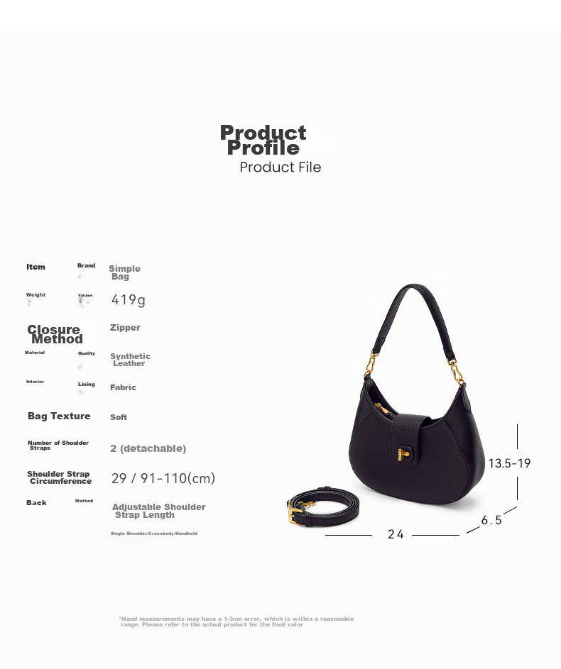 JONBAG New Moon Bag, Single Shoulder Underarm Crossbody Bag, High-End Niche Design, Versatile for Commuting, Perfect Gift for Girlfriend on May 20th 5