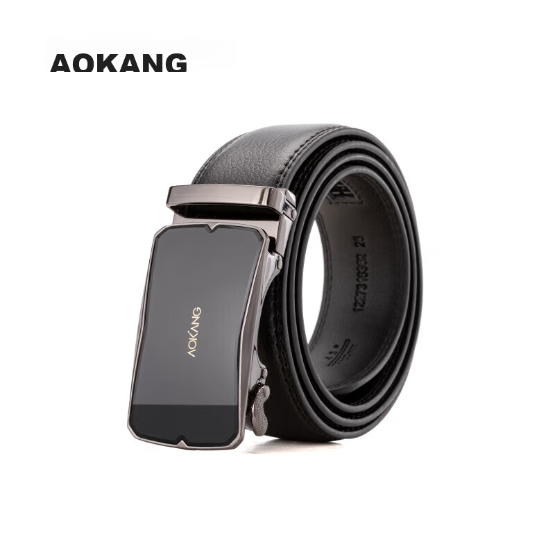 Aokang Men's Leather Belt, Business Automatic Buckle Waistband, Birthday Gift for Husband
