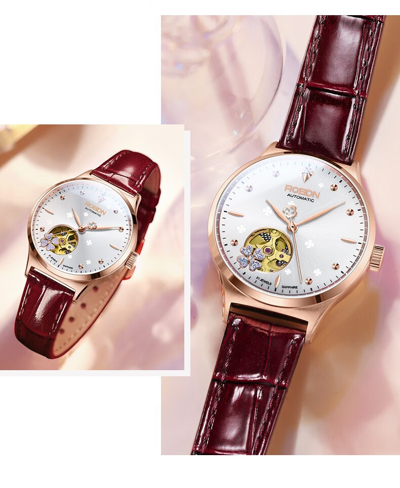 ROS DN Shihua Lucky Four-Leaf Clover Birthday Gift for Girlfriend, Women's Watch, Brand Mechanical Top Ten Watches 15