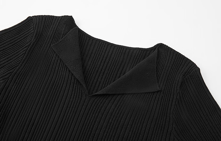 Dme [French Workplace OOTD] Summer Cloud-Feel Lightweight Lapel Sweater, Simple Style Long-Sleeve Knit Top for Wome 15