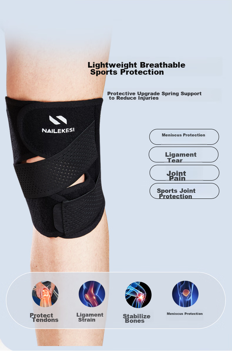 NAILEKESI N Sports Knee Brace for Meniscus Injury, Running Knee Support for Men And Women, Specialized Knee Joint Protection Brace for Knee Effusio 4