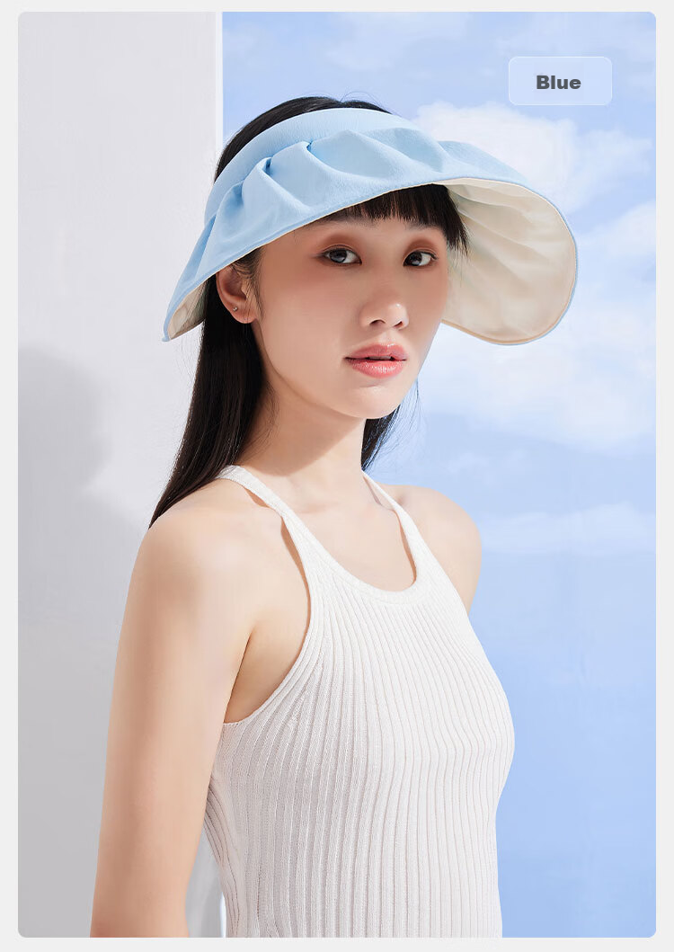 JD Jingzao Shell Sunshade Hat for Women, Large Brim, Black Coating, Foldable, Portable, Beige 17