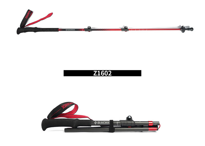 Black Ice Outdoor Hiking Trekking Poles Foldable Carbon Fiber Lightweight Portable Walking Sticks 3