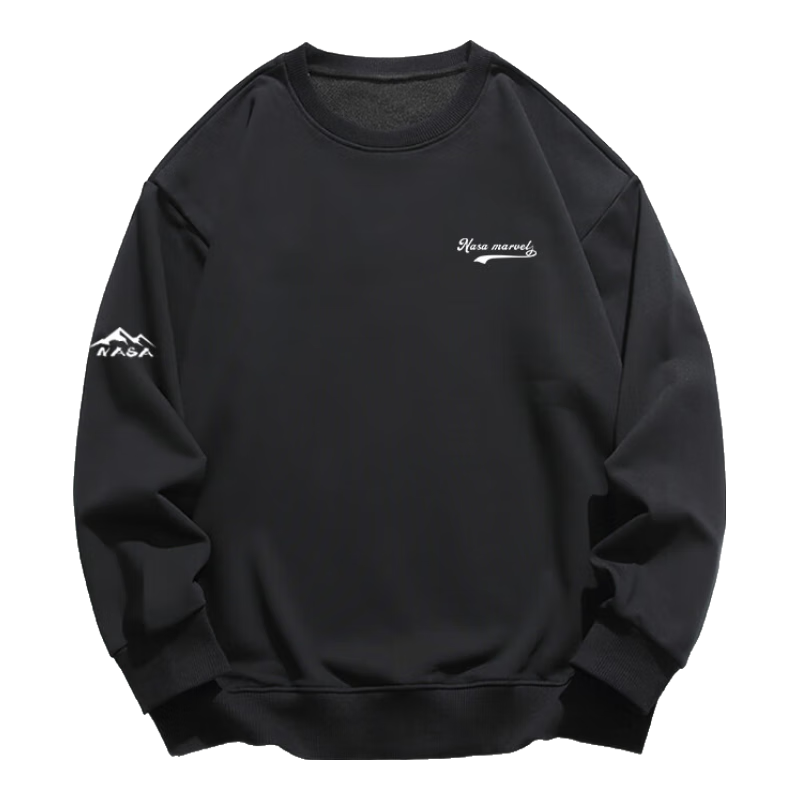 NASA MARVEL Men's Sweatshirt Spring Autumn Long Sleeve Crewneck Trendy Casual Couple Outfit White 2XL