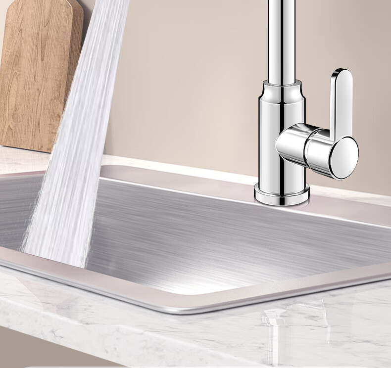 ZUNCHI Kitchen Faucet, Stainless Steel Hot And Cold Dishwashing Sink Basin, 360° Rotating Anti-Splash Household Tap, 2056B 4