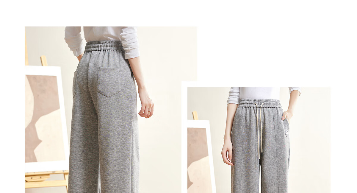 Halo Queen Women's Casual Pants with Drawstring Elastic Waist, Straight-Leg Trousers with Tapered Legs, Slimming And Versatile Sports Pants, New Product H143R1014 7