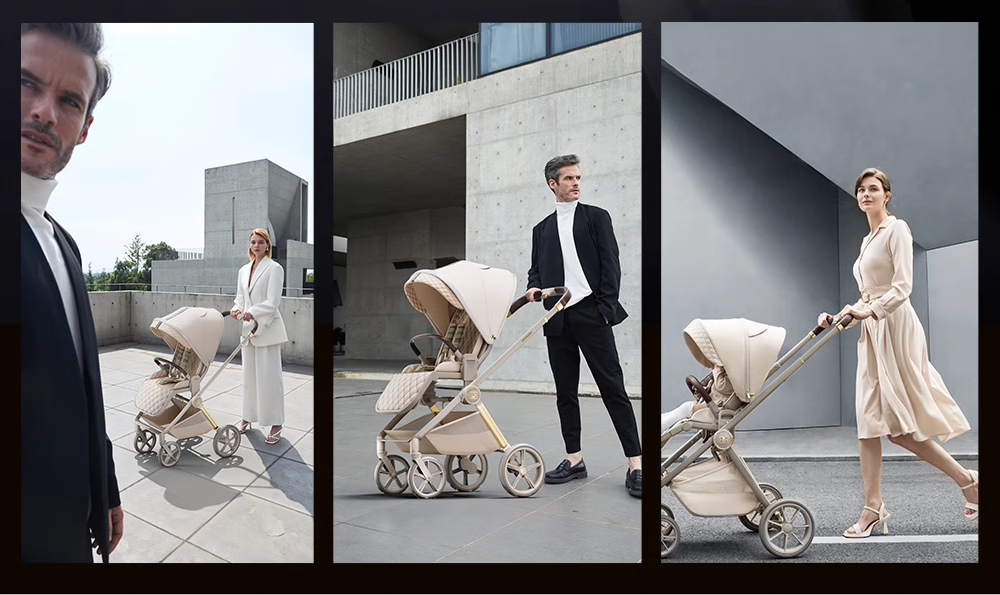 Hakada Stroller, Reversible High Landscape Sleeping Basket, Lightweight, Can Sit Or Lie Down, One-Handed Folding, Integrated Sleep Pod, Shock-Absorbing And Eco-Friendly 4