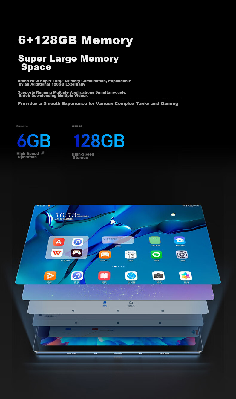 Acer [15% Subsidy] Tablet Pad 10.4-Inch 2K HD Full Screen, 4G SIM Card Compatible, All Network Support, Low Blue Light Eye Protection, Computer with 8-Core 6GB+128GB, Gray A510 12