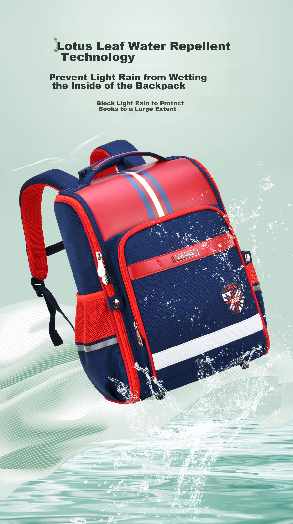 KVG Primary School Backpack for Grades 3-4 Children's Backpack British Style Lightweight Spine Protection Girls' Shoulder Bag 125cm Or More 12