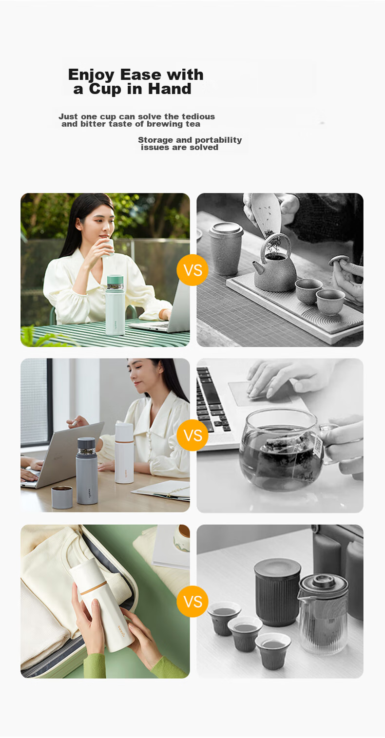 Hongmengzhixuan Haersi Insulated Cup, Smart Tea Infuser Mug, Large Capacity Tea Maker, Holiday Gift for Men And Women, Water Bottle for Gifting 2