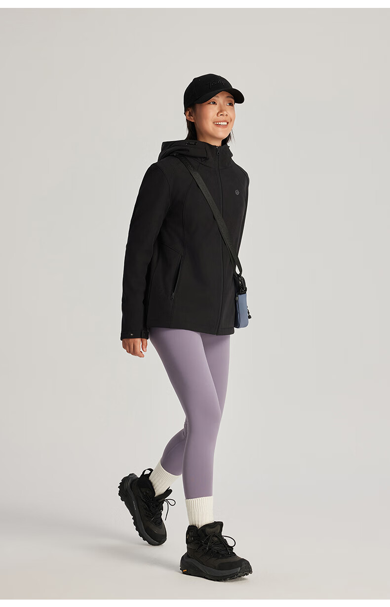 TECTOP Soft Shell Jacket, Fashionable Windproof Breathable Wear-Resistant Coat, Hooded Sports Windbreaker, Cloud Ink Black, M 31