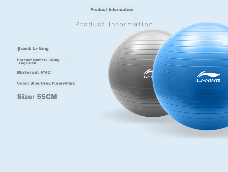 Li-Ning Yoga Ball, Squatting Aid, Baby Soothing Tool, Fitness Equipment for Adults And Pregnant Women, Sensory Integration Training, Thickened Professional Anti-Burst Non-Slip Ball 12