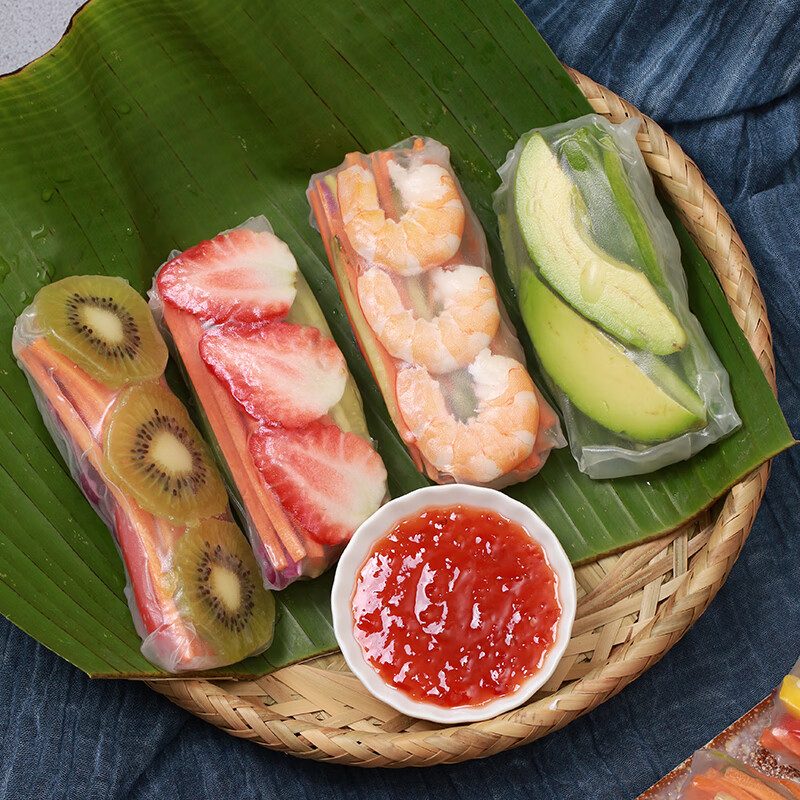 水妈妈 越南进口 超薄春卷皮500g 约57张 0脂肪透明米纸皮 水晶春饼皮