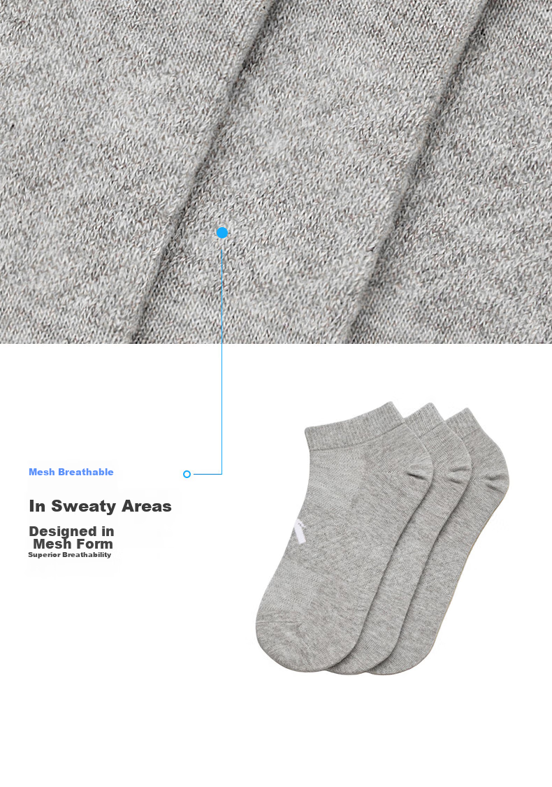 Anta Socks [3 Pairs] Sports Short Socks Comfortable Antibacterial Sweat-Absorbing Breathable Running Basketball Socks Unisex 12