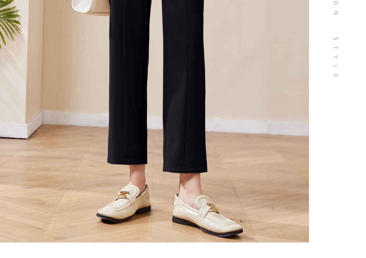 Chushen Spring Autumn Women's Casual Pants with Designer Belt High Waist Straight Slim Fit Cropped Harem Pants S13KK2517 10