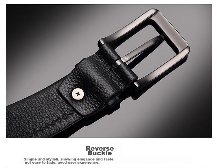 CROCODILE Men's Belt, Top-Grain Leather, Youth Fashion Soft Pin Buckle Belt, Casual Waistband 11468, Gift for Boyfriend 13