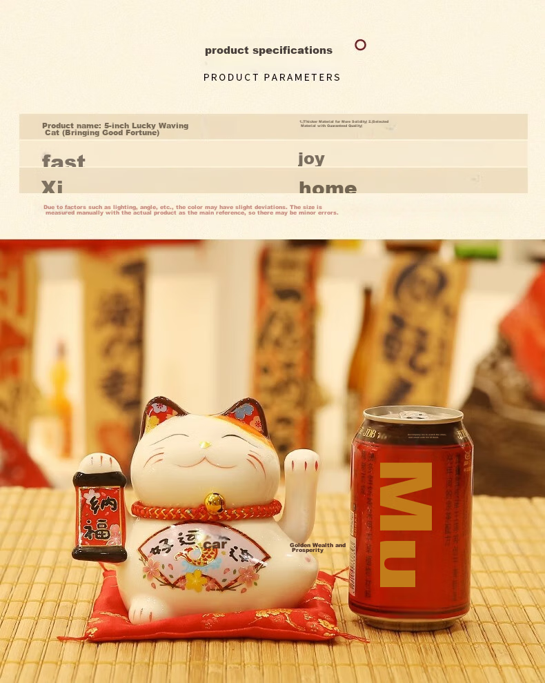 Bangushan Lucky Cat Money-Pillar Ornament, Business Opening Home Living Room Good Luck Savings Jar, Children Students Birthday Gift 1